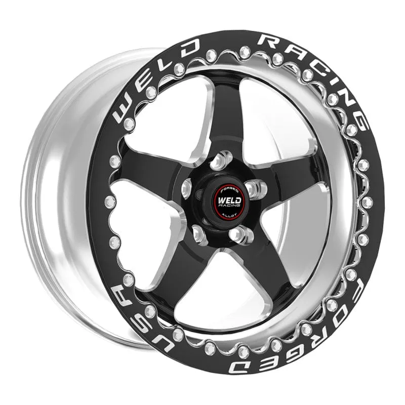 Weld S71 17x10.5 / 5x4.5 BP / 6.2in. BS Black Wheel (High Pad) - Black Single Beadlock MT